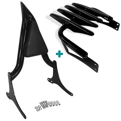 Luggage Rack Backrest Sissy Bar for 97-08 Harley Road King Street Electra Glide Foto 1 de 4