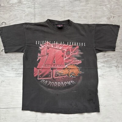 Vintage 90s Magic Johnson T’s NCAA Arkansas Razorbacks Lighting Shirt Sz XL - Image 1 of 4