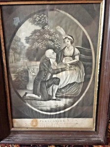 Wonderful Aquatinte! Framed Persuasion 1803 colour d'wedding time - Picture 1 of 6