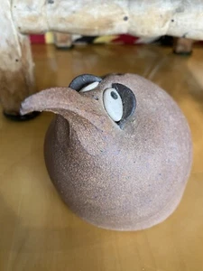 Vintage 7.25” Harting Studio CA Pottery Bank Sculpture 1970s Stoneware Signed - Picture 1 of 10