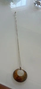 Sterling Silver Necklace Charm Gold Wash Patina 7.3 g Vintage Jewelry Chain 18” - Picture 1 of 3