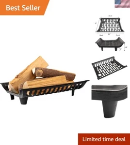 Solid Cast Iron 24-Inch Fire Grate with Powder-Coated Finish for Cozy Fireplaces - Picture 1 of 8