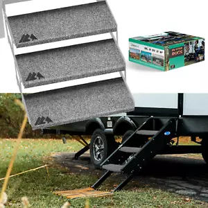 RV Step Covers 3 Pack | 23" Wide Camper Step Covers | Gray Stair Cover | Straigh - Picture 1 of 12