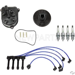 For Distributor Cap & Rotor 4 Spark Plugs Spark Plug Wire Set for Honda Accord - Picture 1 of 1