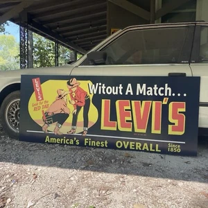 4ft Levi’s Overalls Vintage Style Repop Sign - Picture 1 of 6