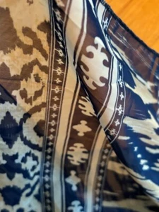 Scarf  blue and white snood, 15.5x 68, polyester, silky, nice on skin - Picture 1 of 6