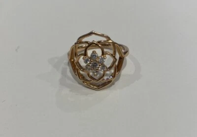 Pandora Rose Gold, Rose Petals Statement Ring 189412C01-54 Size 7 - Image 1 of 4