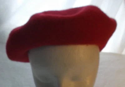 H&M Dividido Usado Rojo 100% Lana Clásico Parisino Francés Boina Gorra Sombrero Talla Única Foto 1 de 4