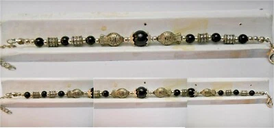 Pulsera Bohemia Pez Dorado y Rueda de Oración 61/2" Riqueza y Espiritualidad Vendedor de EE. UU. 1 Foto 1 de 4