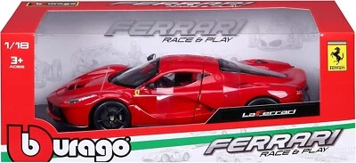 Bburago 1:18 Ferrari Race and Play Laferrari Diecast modelo 18-16001 ROJO Nuevo Foto 1 de 4