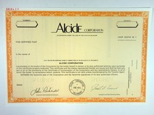 Alicide Corp., 2000 Specimen Stock Certificate, Xf