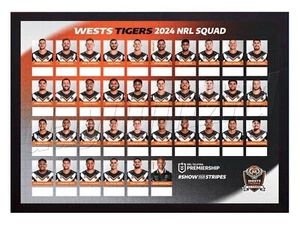 Framed 2024 Wests Tigers NRL Poster - 84cm x 59.5cm x 3cm - Foto 1 di 3
