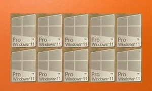 10 PCS Sticker for window 11 Pro Badge Logo Decal Silver Chrome 16mm x 23mm USA - Picture 1 of 1
