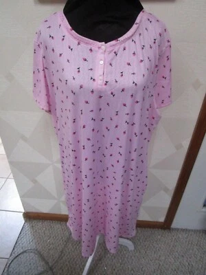CROFT&BARROW-PINK/MULTI-FLORAL-SHORT SLEEVE-ROUND NECK-NIGHTGOWN-SIZE-2X-NWT - Image 1 of 4