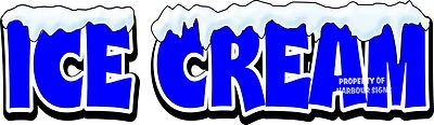 HARBOUR SIGNS Ice Cream Decal 48" x 13"Cones Concession Restaurant Food Truck Vinyl Sticker