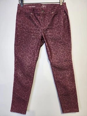 Pantalones Ann Taylor Loft Para Mujer Talla 29/8P Modernos Ajustados Púrpura Flor Pana Foto 1 de 4