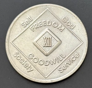 Narcotics Anonymous NA 12 Years Recovery Token Coin Chip XII Years - Picture 1 of 2