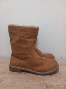 AVENUE Women's Brown Tan Leather Mid-Calf Zipped Boots UK Size (7) EU (41) D44 - Picture 1 of 7