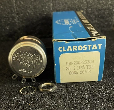 Potenciómetro dual Clarostat MIL JD1N200P253UA 25K ohmios 1 pieza **NOS Foto 1 de 3
