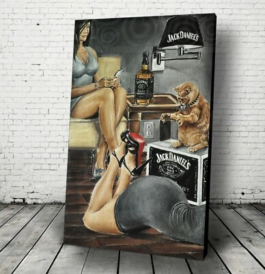 NEW Dat Ass BAR Canvas WALL ART Sexy woman iphone Artwork pinup Adult lamp Cat - Image 1 of 4