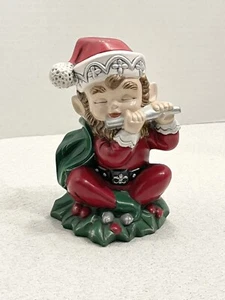 Vintage Christmas Santa Elf Pixie Playing Flute Bank Norcrest - Picture 1 of 12
