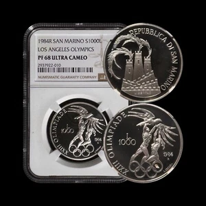 SAN MARINO. 1984, 1000 Lire, Silver - NGC PF69 - Top Pop 🥇 LA Olympics, Eagle - Picture 1 of 5