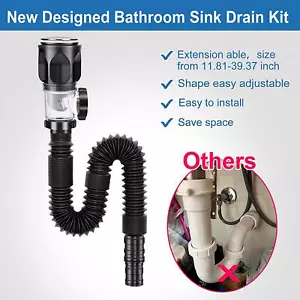 Drain Hose For Sink P-Trap Hose Sink Pipe Sink Extension Drain Pipe Flexible  - Picture 1 of 11