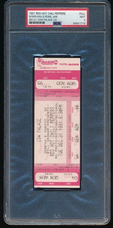 1991 Red Hot Chilli Pepper w/ Nirvana and Pearl Jam PSA 9 MINT Highest Graded - Image 1 of 2