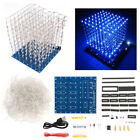 3D LED Light Squared 8 X 8 X 8 Cube Blue Red DIY Gift Home Decoration Spares ◈