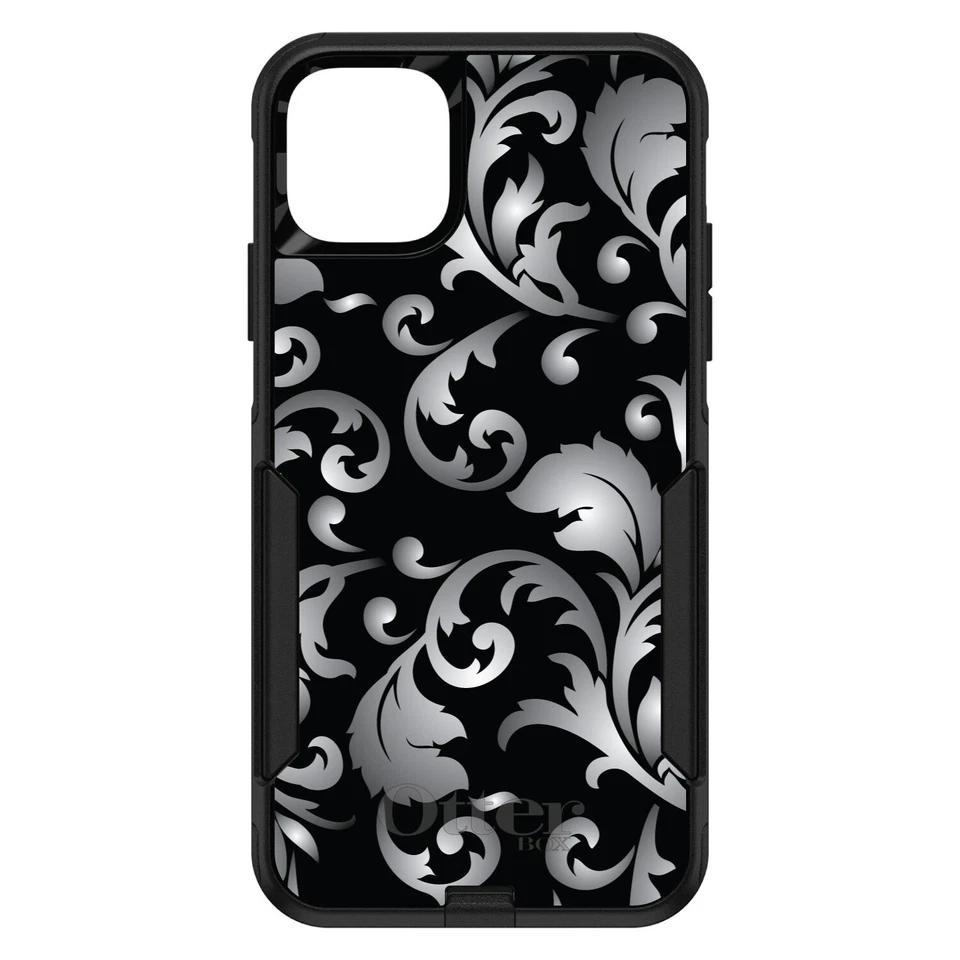 OtterBox Commuter for Apple iPhone (Pick Model) Silver Black White Floral - Image 1 of 1