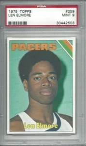 1975 Topps basketball card #259 Len Elmore, Indiana Pacers graded PSA 9 Maryland - Bild 1 von 1