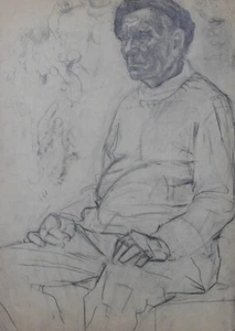 Moderne Original Bleistiftzeichnung Männer Figur - Bild 1 von 12