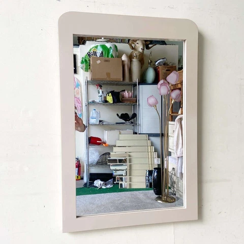 Postmodern Tan Lacquer Laminate Mirror Cover