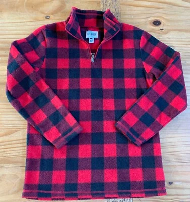 Jaqueta de lã THE CHILDREN’S PLACE masculina tamanho L 10/12 vermelha preta quarto de zíper em excelente estado usado  - Imagem 1 de 3