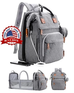 3 en 1 EXCLUSIVO Mochila Con Bolsa De Panales Para Bebe Con Almohadilla Cambiar - Picture 1 of 8