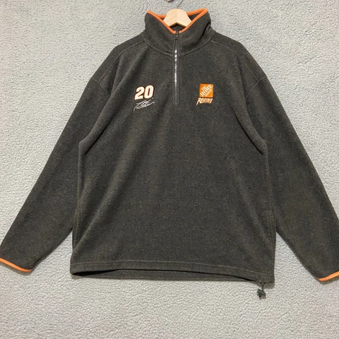 Chase Authentics NASCAR Tony Stewart Fleece Sweatshirt Men's Large Gray 1/4 Zip Cover