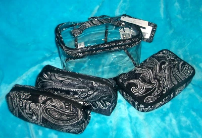 Nuevo con etiqueta de $79 VERA BRADLEY 4 piezas cosmético/juego organizador de joyas/estuche-PAISLEY Foto 1 de 4