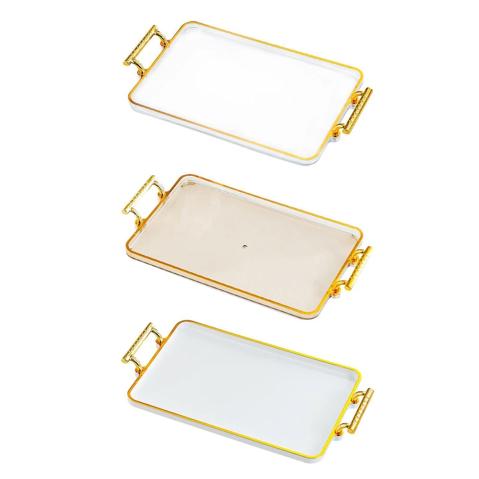 Serving Tray Cosmetic Storage with Handles Rectangular Nordic Style Desktop - Image 1 of 1