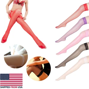 Mujeres Medias Malla Sexy Calcetines Red de Pesca Muslo Alto Encaje Prenda para el torso Medias Calzas Calzas Calzas Calientes - Imagen 1 de 15