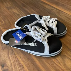 New mens NFL Las Vegas Raiders lace front logo Slipper Size M - Picture 1 of 5