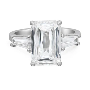 Three Stone IGI Lab Grown Diamond Engagement Ring 14K White Gold 5.01Cttw Size 7 - Picture 1 of 6