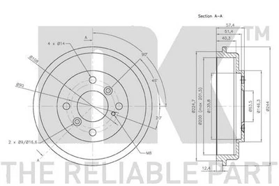 Tambor de freno trasero derecho original NK para Ford Fiesta 1,2 litros (03/2009-12/2013) Foto 1 de 4
