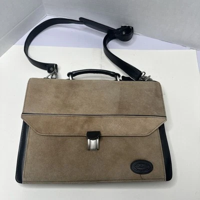 Stetson Gamuza Gris/Marrón Laptop Estuche Bolso Cuero - SIN USAR Foto 1 de 4