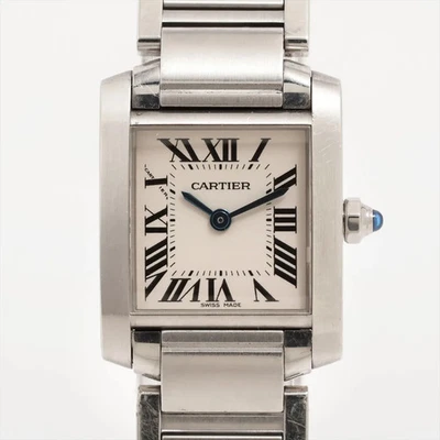 Cartier Tank Francaise W51008Q3 SS SS QZ Ivory-Face Pillow sticking - image 1 of 4
