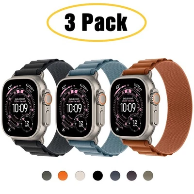 MARKENLOS PACK de 3 correas Alpine Loop para Apple Watch 11 10 9 8 7 6 44/45/46/49 mm Ultra 3 2