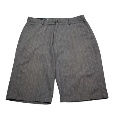 Volcom Shorts Mens 34 Dark Gray Striped Polycotton Slash Pockets High Rise Chino - Image 1 of 4
