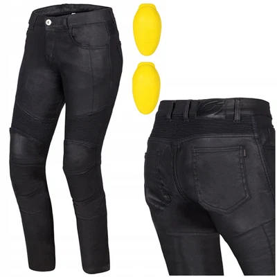 REBELHORN Motorrad Hose | OZONE ROXY BLACK | Motorradjeans mit Protektoren Damen W24-W40