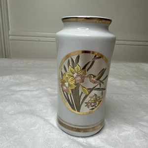 The Art of Chokin Japanese Hummingbird Vase 6" tall - Picture 1 of 12