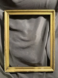 Antiguo marco de madera pintado dorado limón original A - Imagen 1 de 17