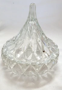 Hershey Kiss Kristall geschliffenes Glas Bonboniere mit Deckel Geschirr Schale Vintage - Bild 1 von 4